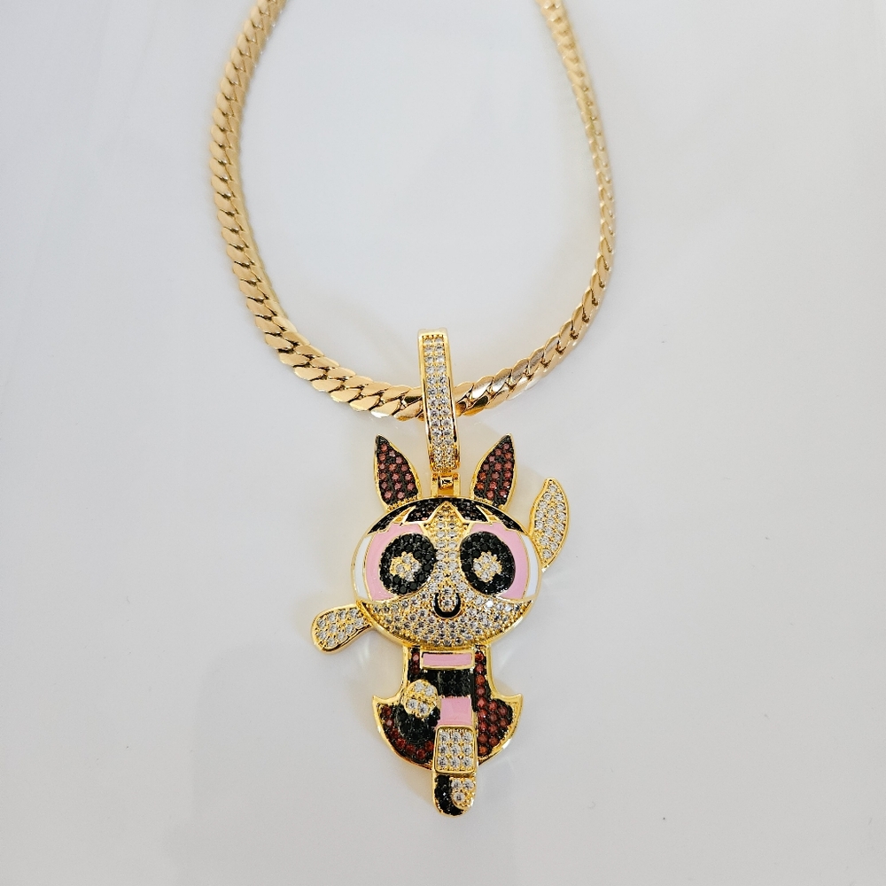 Gold plated stainless steel Powerpuff girls Necklaces - Picture 6 of 7